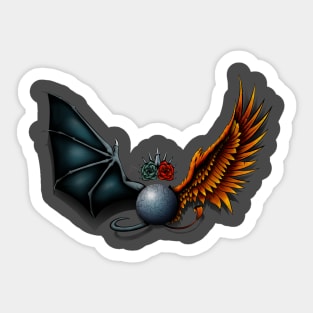 Dragon-Phoenix Ball Tattoo Sticker